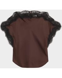 A.L.C. - Luna Satin Lace-Trim Top - Lyst