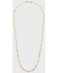Azlee - Large Circle Link Chain With Four Pave Links, 20"l - Lyst