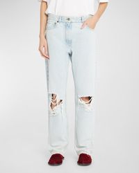 The Row - Burty Distressed Straight-Leg Jeans - Lyst