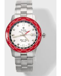 Zodiac - Super Sea Wolf World Time Bracelet Watch - Lyst