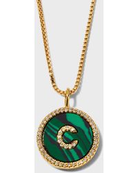 Sequin - Malachite Initial Necklace - Lyst