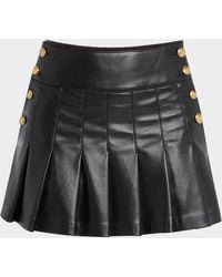 Alice + Olivia - Lanna Pleated Vegan Leather Mini Skirt - Lyst