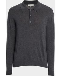 FRAME - Superfine Wool And Cashmere Polo Sweater - Lyst