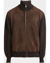 Dolce & Gabbana - Perforated Suede Bomber Jacket - Lyst