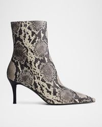 Rag & Bone - Mercer Snake-Embossed Leather Ankle Boots - Lyst