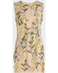 MILLY - Ivette Sequin-Embroidered Mini Dress - Lyst