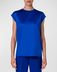 Akris - Silk Jersey Cap-Sleeve T-Shirt - Lyst