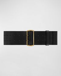 Vaincourt Paris - La Celeste Perforated Wide Leather Belt - Lyst