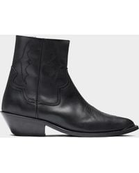 Represent - Apos;S Michael Leather Zip-Up Western Ankle Boots - Lyst