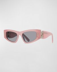 Stella McCartney - Logo Plastic Cat-Eye Sunglasses - Lyst