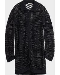 DIOTIMA - Embellished Open Knit Cardigan Coat - Lyst