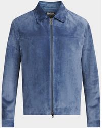ZEGNA - Apos;S Suede Full-Zip Blouson - Lyst