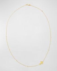Roberto Coin - Integrated Diamond Cross Necklace, Yellow Gold - Lyst