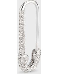 Anita Ko - 18k White Gold Diamond Safety Pin Earring, Single (right) - Lyst
