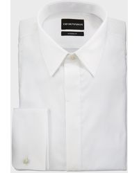 Emporio Armani - Cotton Modern-fit Long-sleeve Tuxedo Shirt - Lyst