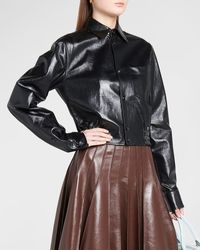 Bottega Veneta - Smooth Nappa Leather Short Jacket - Lyst