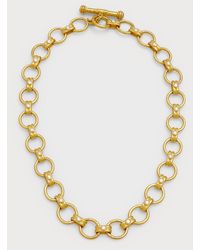 Elizabeth Locke - Rimini Gold 19k Link Necklace With Diamonds, 17"l - Lyst