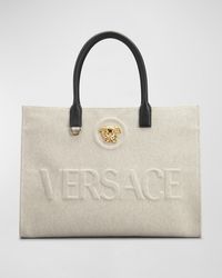 Versace - La Medusa Logo Canvas Tote Bag - Lyst