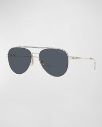 Prada - Metal Double Bridge Pilot Sunglasses - Lyst