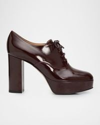 Gianvito Rossi - 70Mm Vicky Patent Leather Oxford Platform Pumps - Lyst