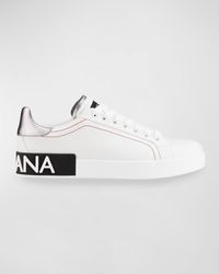 Dolce & Gabbana - Leather Logo Low-Top Sneakers - Lyst