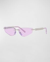 Dolce & Gabbana - Interlocking Dg Rimless Metal Cat-Eye Sunglasses - Lyst