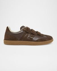 Balmain - Apos;S Swan Leather Pb Grip-Strap Sneakers - Lyst