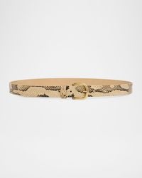 Isabel Marant - Zap Snake-Print Leather Belt - Lyst