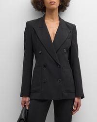Argent - Chelsea Double-breasted Stretch Crepe Blazer - Lyst