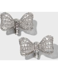 Staurino - 18k White Gold Couture Diamond Bow Earrings - Lyst