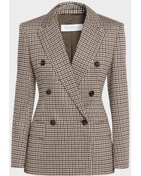 Max Mara - Wool Houndstooth Double-Breasted Jacket - Lyst