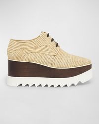 Stella McCartney - Elyse Raffia Platform Sneaker Loafers - Lyst