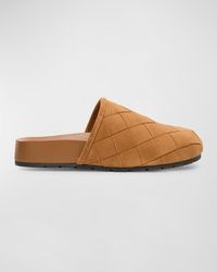 Bottega Veneta - Reggie Woven Suede Slipper Mules - Lyst