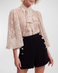 Anne Fontaine - Helene Blouson-Sleeve Floral Lace Shirt - Lyst