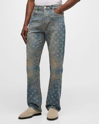 Amiri - Bandana Jacquard Straight-Leg Jeans - Lyst