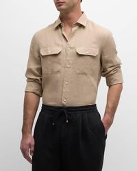 Brunello Cucinelli - Canapa Linen 2-Pocket Sport Shirt - Lyst