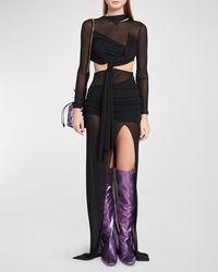 Tom Ford - Transparent Crepe Evening Dress With Cutout Detail - Lyst