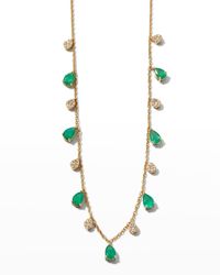 Siena Jewelry - Pear Emerald And Diamond Shaker Necklace - Lyst