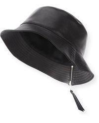 Loewe - Fisherman Zip Leather Bucket Hat - Lyst