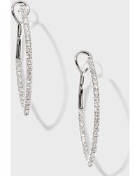 Frederic Sage - 18k White Gold Diamond Marquise Hoop Earrings - Lyst