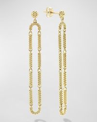 Lagos - Long 18k Gold Superfine Caviar Beaded Oval Drop Earrings - Lyst