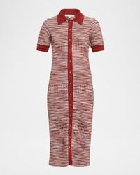 Ramy Brook - Elijah Space Dye Knit Short-Sleeve Midi Dress - Lyst