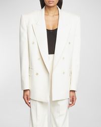 Saint Laurent - Oversized Wool-Blend Blazer Jacket - Lyst