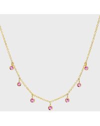 Jennifer Meyer - 7 Mini Sapphire Bezel Dangle Necklace - Lyst