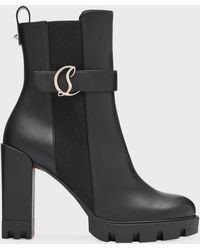 Christian Louboutin - Cl Logo-plaque 100 Leather Chelsea Boots - Lyst