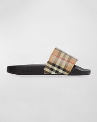 Burberry - Furley Vintage Check Slide Sandals - Lyst