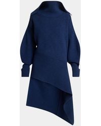 Givenchy - High-Neck Slashed Wool-Cashmere Asymmetric Mini Sweater Dress - Lyst