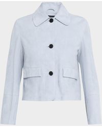 Arma - Button-Front Lambskin Suede Jacket - Lyst