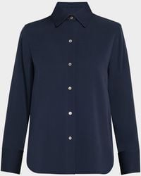 Vince - Classic Button-Front Blouse - Lyst