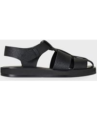 The Row - Fisherman Flat Leather Sandals - Lyst